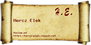 Hercz Elek névjegykártya
